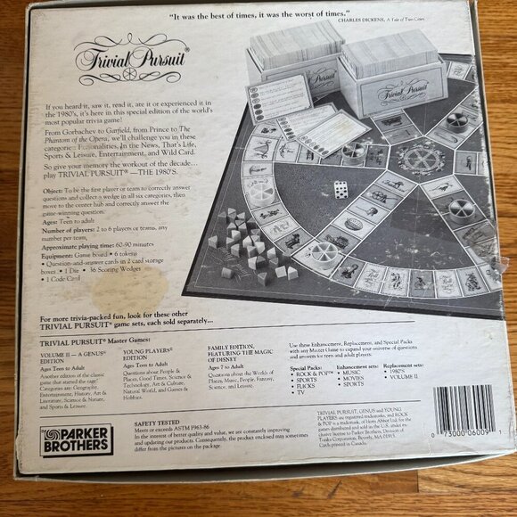 Trivial Pursuit The 1980's Master Game Classic Family Trivia Board Game COMPLETE - Picture 5 of 5